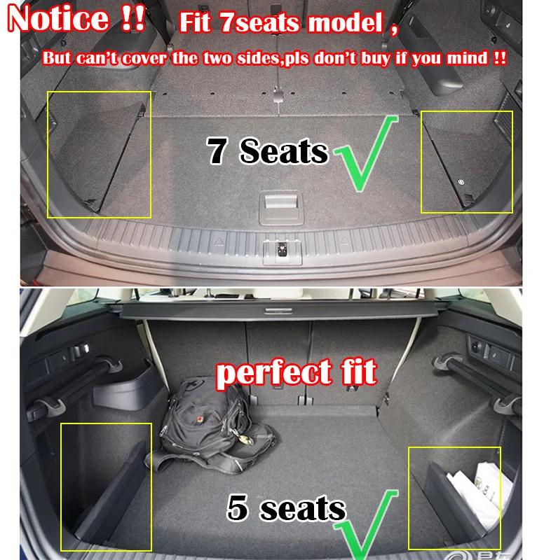 Для 2017 2018 2019 Skoda Kodiaq 2nd 3rd ряд сидений с учетом задний багажник Boot линейных грузов