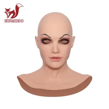 

KUMIHO The fifth generation of summer silicone material upgrade Large cheekbones highlight silicone full head mask shemale