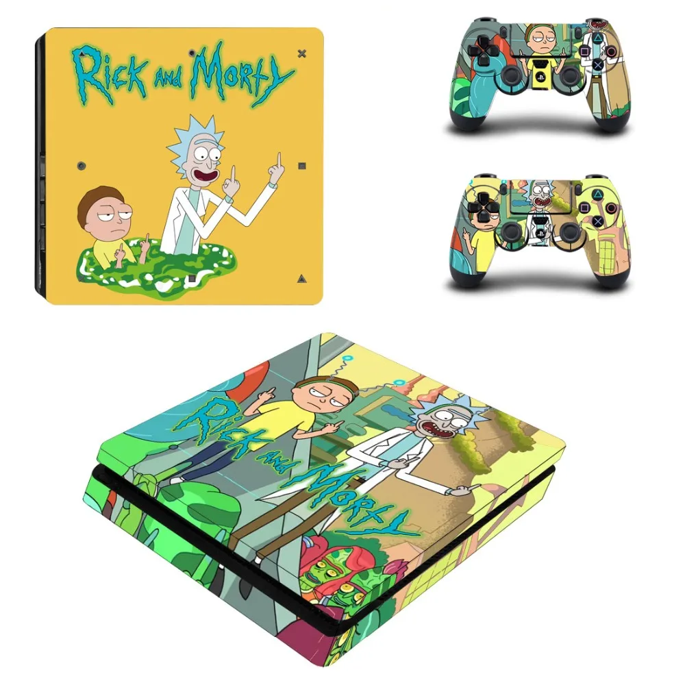 Rick and Morty полное покрытие лицевые панели PS4 тонкая кожа Виниловая наклейка, стикер для консоли Playstation 4 и контроллеров PS4 Slim Skin