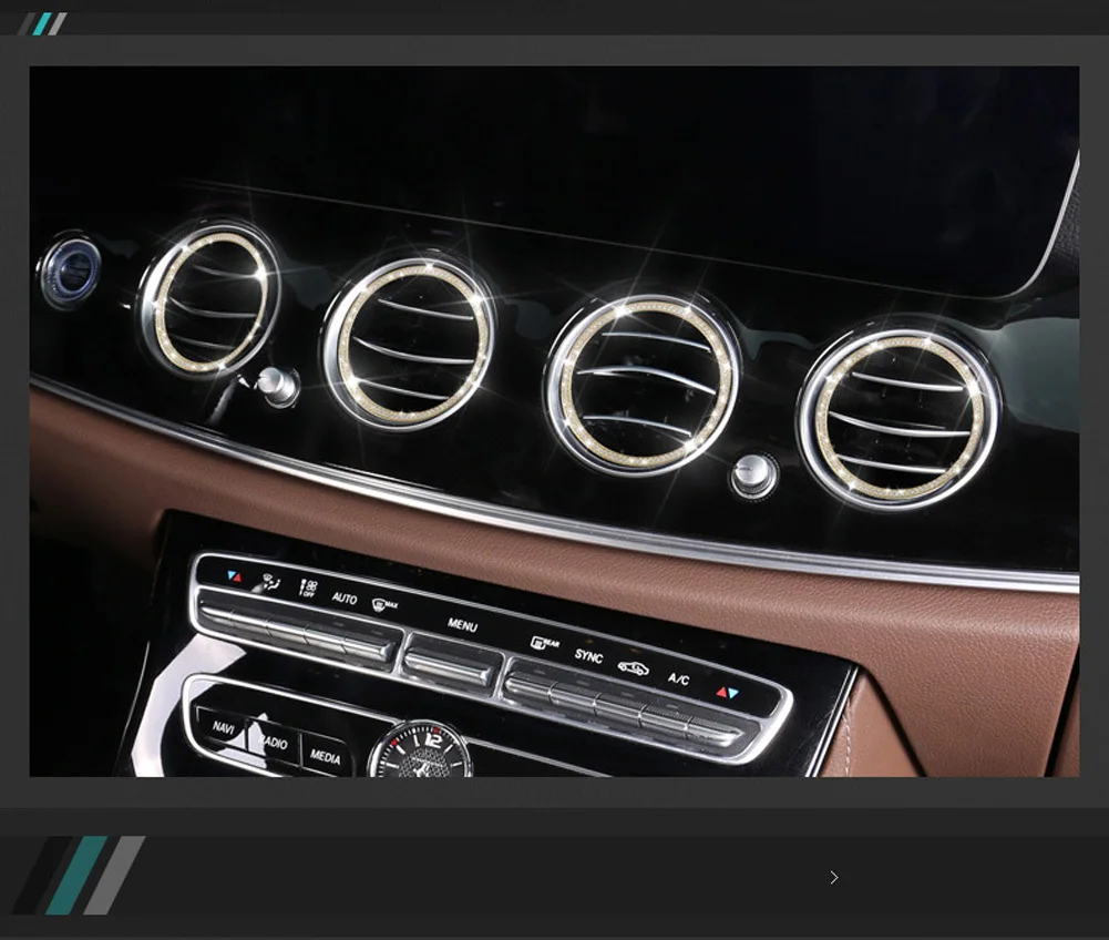 3 Цвета для Mercedes Benz E Class W213 E200/260/300/320- автомобильные аксессуары центральная система кондиционирования воздуха на выходе кольцо с бриллиантом накладка
