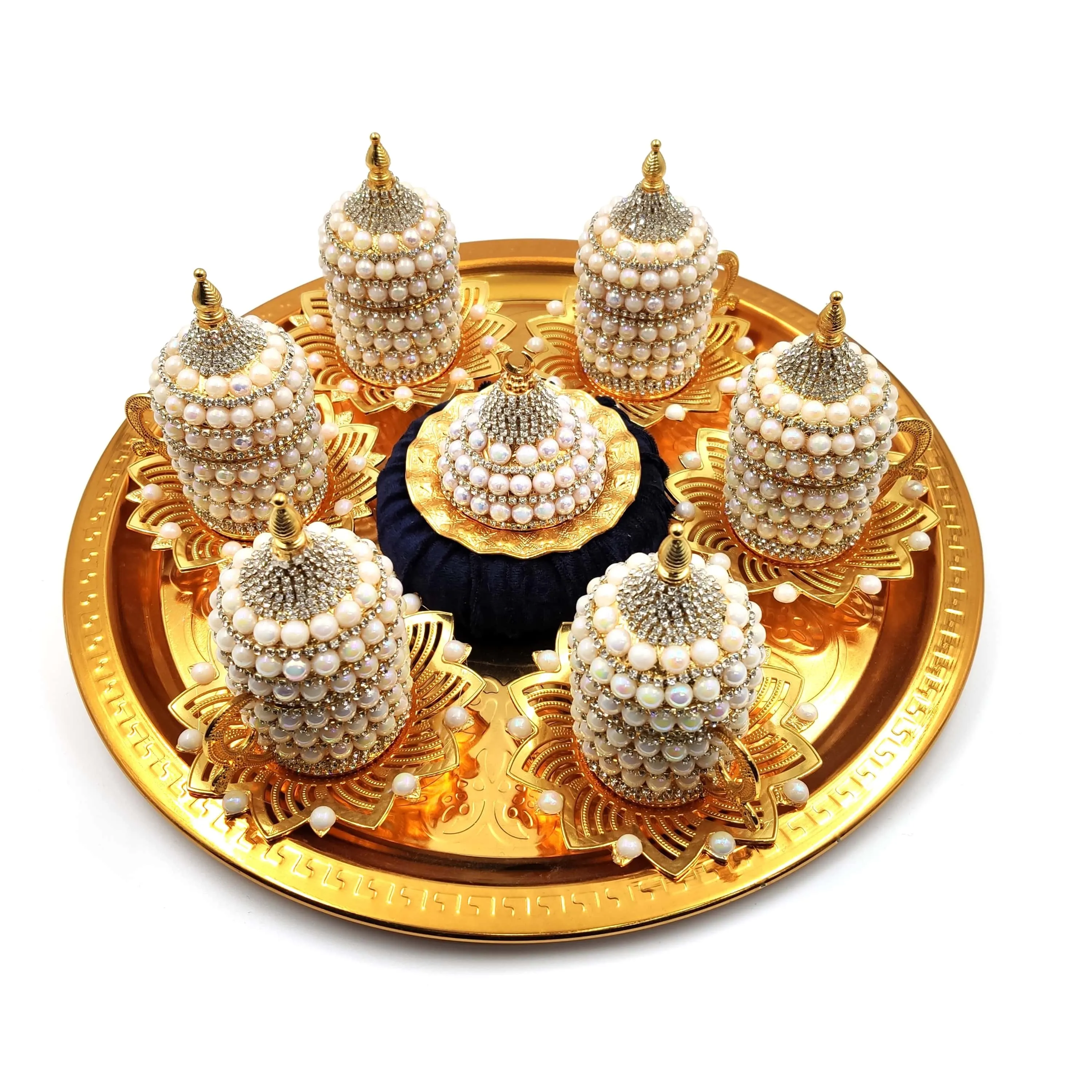 Ручной Работы Swarovski чашки для турецкого кофе и блюдца Сервировочный набор из 6