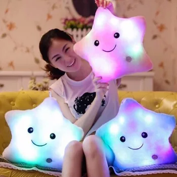 Luminous Pillow Star Cushion Colorful Glowing Pillow Plush Doll Led Light Toys Gift For Girl Kids Christmas Plush Light Toys Hot 1