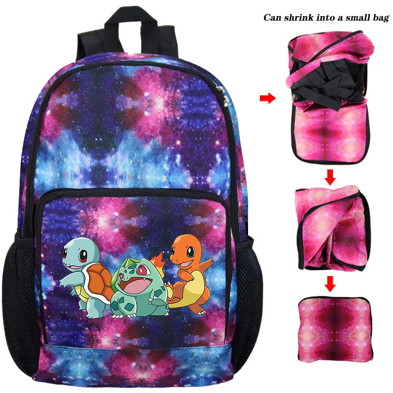 Большое пространство для мальчиков с героями аниме; рюкзак Pokemon Пикачу принт детская школьная сумка для мальчиков и девочек подросткового возраста школьные ранцы детский рюкзак сумка для книг