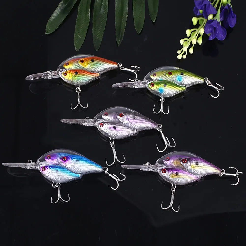 Fishing Lure ABS Durable Painted Crank Bait Bass Tackle Crankbait Sharp Hook