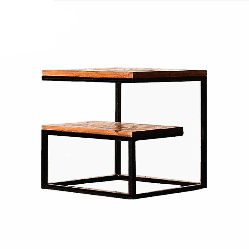 Loft industrial wind retro solid wood coffee table small square table
wrought iron bedside sofa side seating few phone table