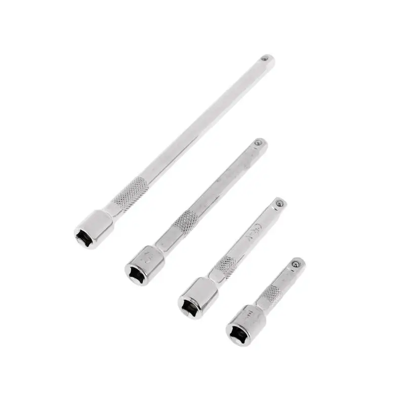 

4pc 1/4" Long Extension Extender Bar Set Hexagonal Handle Square Head Sleeve Rod Connection Conversion Extension Rod