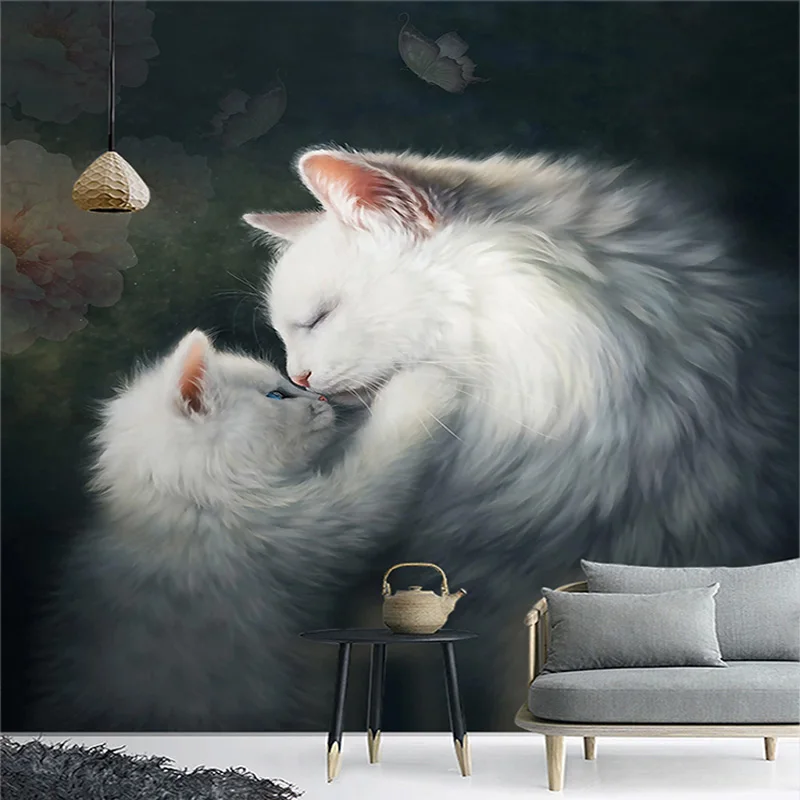 Пользовательские фото обои 3D кошки животные фрески гостиная дети спальня