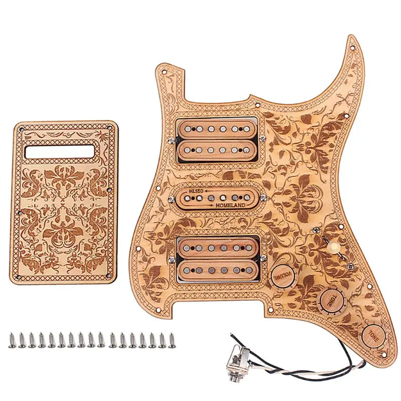 

1 Set Electric Guitar HSH Pickguard Anti-scratch Plate Maple Wired Humbuckers Pickup Musical Instrument Accessory