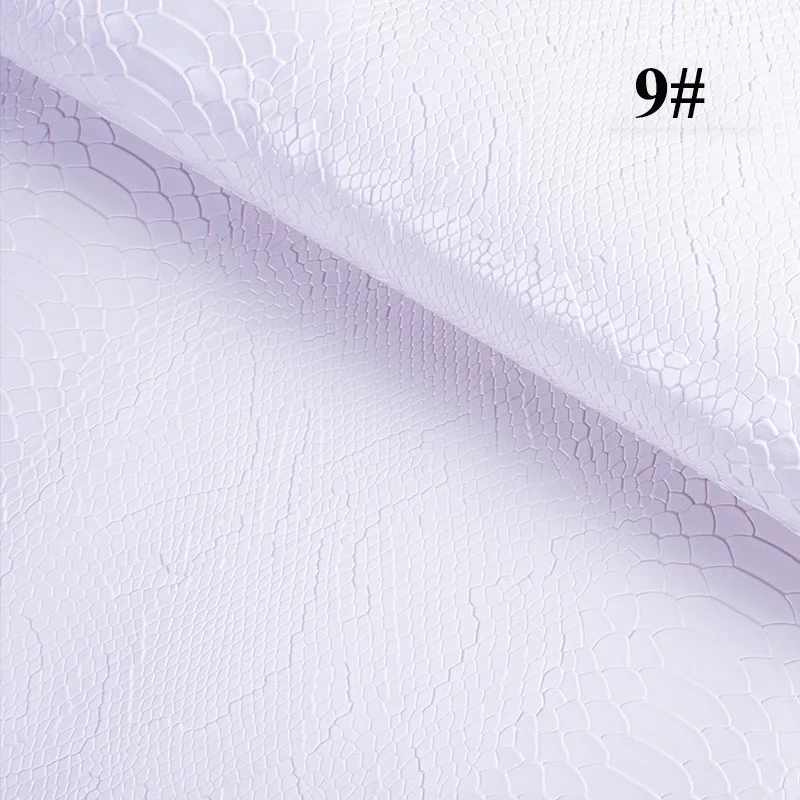 9 white Meetee 45x137 см 1,2 мм Толстая кожаная ткань искусственная синтетическая змеиная кожа ПВХ материал для багажа бумажник ремень DIY Аксессуары - Цвет: 9 white