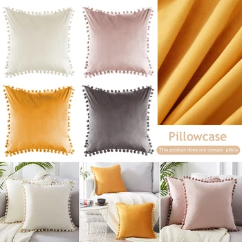 

1/2pcsSoft Particle Lace Velvet Cushion Covers Pillowcase Solid Sofa Pilow Case Decor Short Plush Decoration for Home Bed