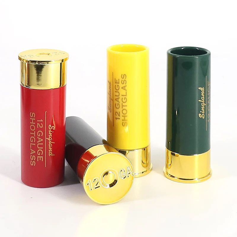 Christmas 12 Gauge Shotgun Shell Shot Glasses Set of 4 Funny Gun Hunting Shooting Outdoor Father's Day Dad Novelty Gift Drinking shotgun shell shot glasses