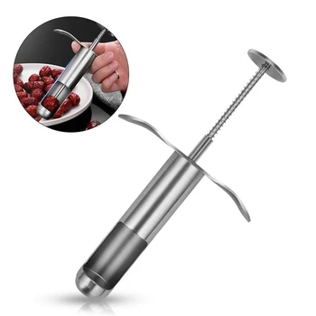 

Stainless Steel Spring Jujube Pitter Cherry Olive Push Style Manual Seed Remover JA55