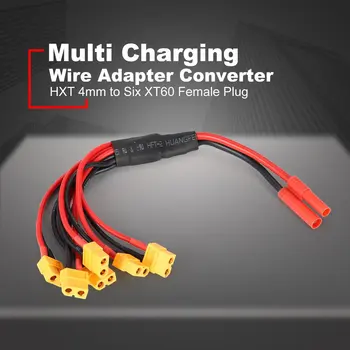 

2019 HXT 4mm to Six XT60 Female Power Distribution Lead Connector for Multi-Rotor Multi Charging Plug Cable for RC Quadcopter