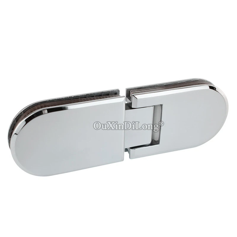 DHL Shipping 2PCS 304 Stainless Steel Frameless Shower Glass Door Hinges 180 Degree Glass to Glass Fixed Clamps Holder Brackets