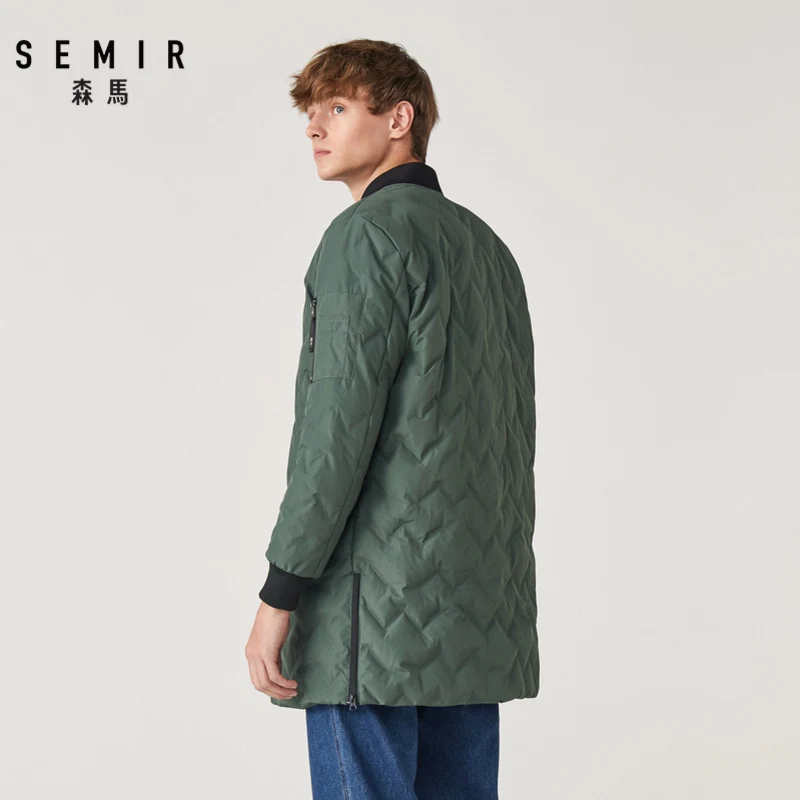 SEMIR пуховик мужской длинный новая зимняя Корейская версия воротник холодная повседневная куртка теплый пуховик мужской