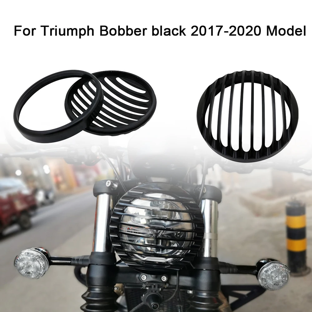 

Черная крышка для гриля фары с мелким разрезом для модели Triumph Bobber 2017-2020