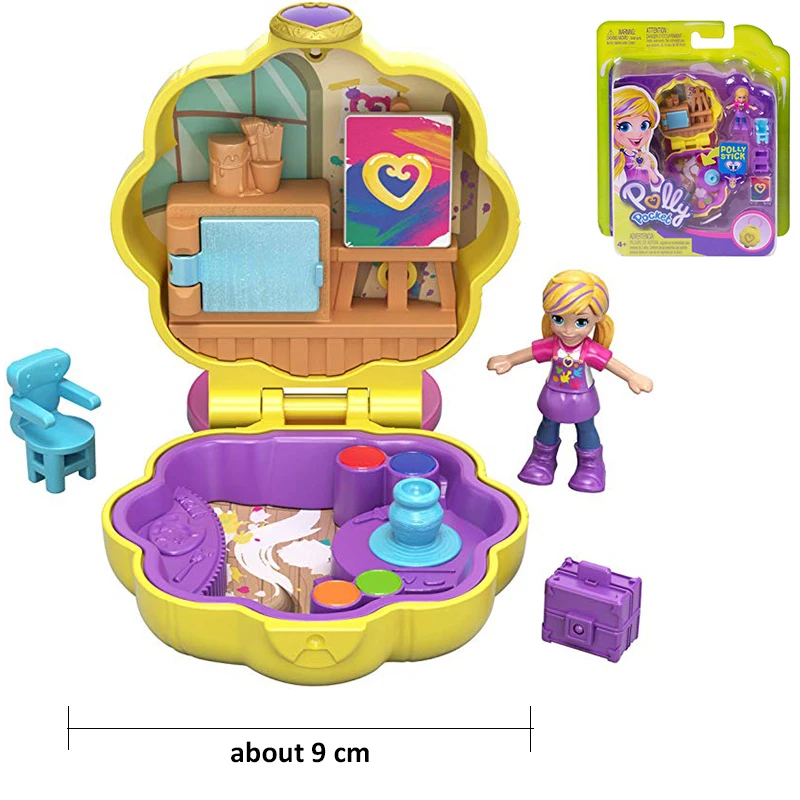 Полли карманный мини прекрасный магазин коробка сюрприз день рождения Возрожденный мир детские игрушки девочки подарок кукла аксессуары Juguetes - Цвет: GCN10