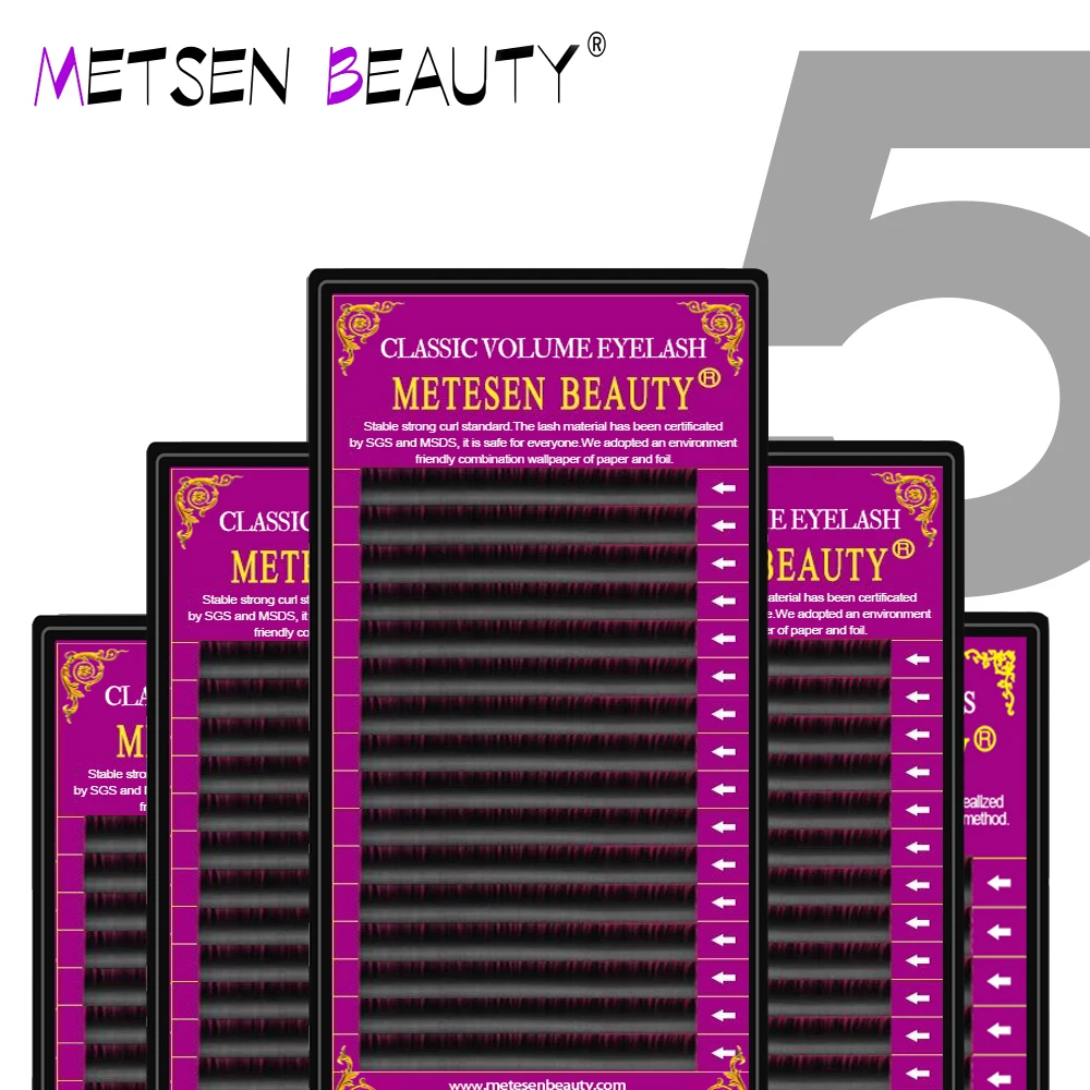 METESEN BEAUTY 0,07 мм 5 чехлов для наращивания ресниц из искусственной норки Индивидуальные ресницы черные накладные ресницы мягкие натуральные инструменты для макияжа