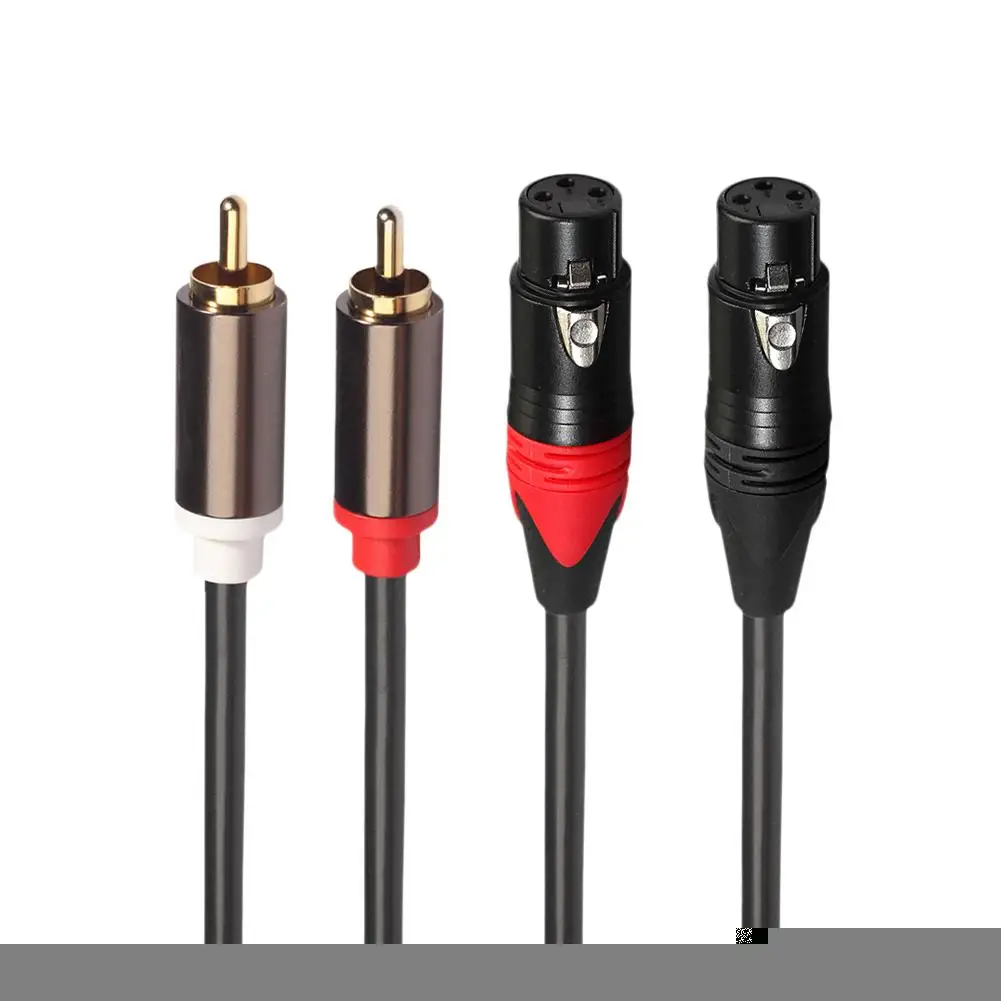 2RCA двойной XLR Женский аудио кабель двухрядный ПВХ провод подходит для микрофонных микшеров усилитель для наушников