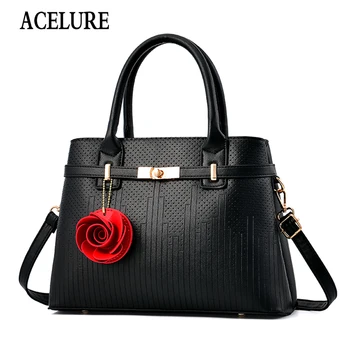 

ACELURE Women Handbag Flower Pendant Lady Tote High Quality Large Capacity Ladies Shoulder Bag Luxury Messenger Bag for Women