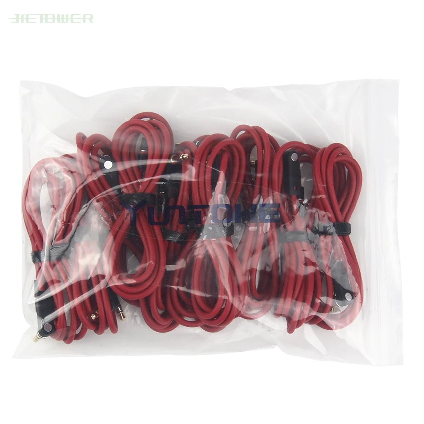 50pcs lot Red 4 to 4 3 to 3 Elbow Audio Cable 3 5mm Male to Male Detox Pro Headphone Replacement Audio Extension Cable cheap