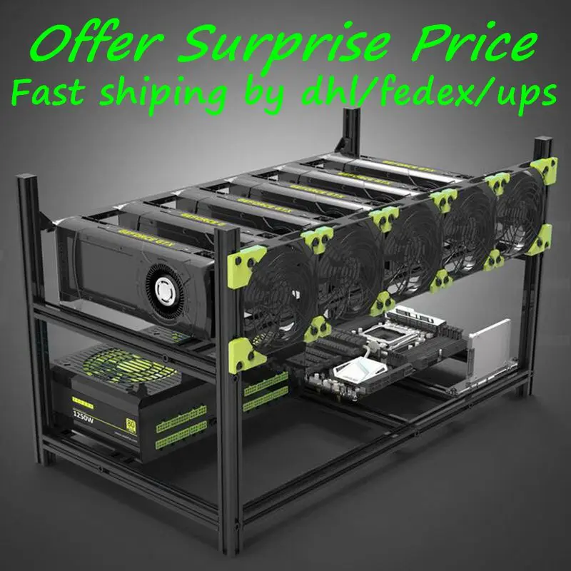 V4C 6-BAY Veddha алюминиевый Штабелируемый открытый на открытом воздухе 6 GPU чехол для