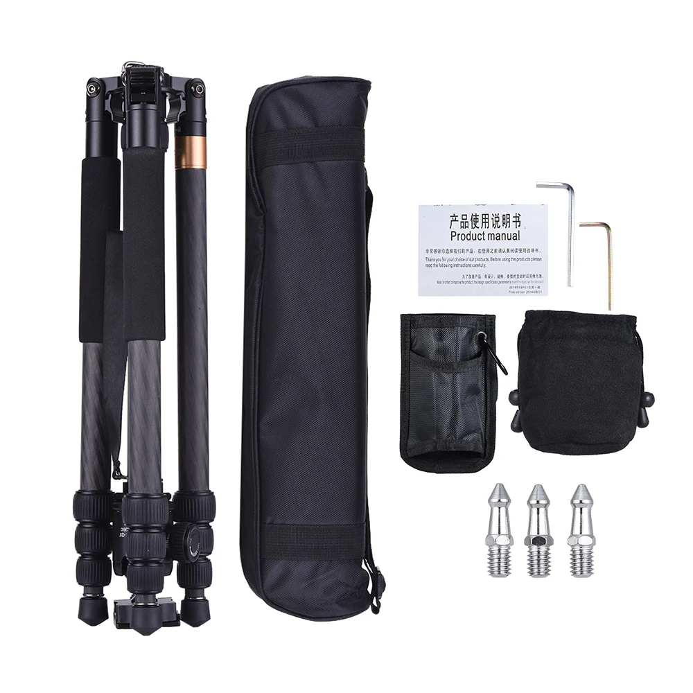 Andoer TP-999BC Профессиональный портативный штатив из углеродного волокна монопод для Canon Nikon sony DSLR ILDC камер видеокамеры штатив