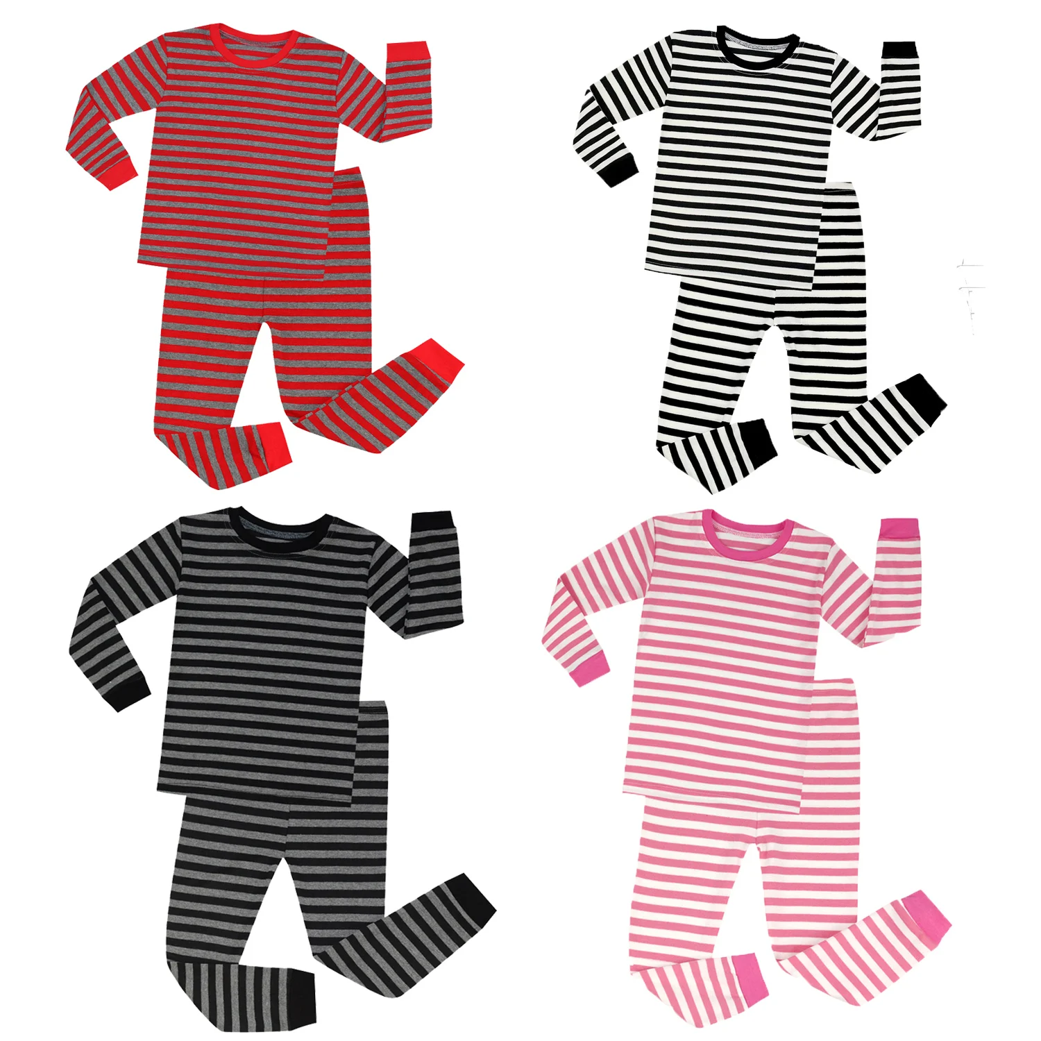 Детские пижамы с рисунками комплект одежды для мальчиков и девочек хлопковый топ