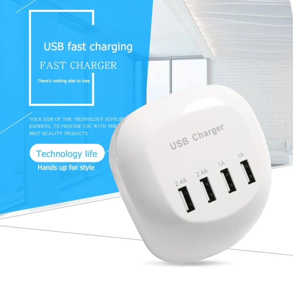 Универсальное 4/10 Портовое USB Проводное зарядное устройство 2x2. 4A 4x2A 4x1A портативное зарядное устройство для смартфонов с европейской вилкой