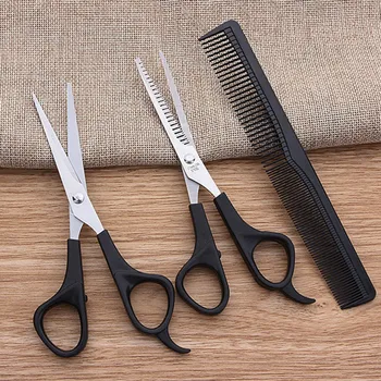 

3Pcs Hair Scissors Cutting Shears Salon Professional Barber Hair Cutting Thinning Hairdressing Styling Tool Hairdressing Comb