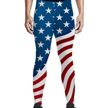 Мужские брюки с рисунком американского флага, не просвечивающие, мягкие, на День Благодарения, животный принт, искусственная кожа, компрессионная, полная длина, Weara