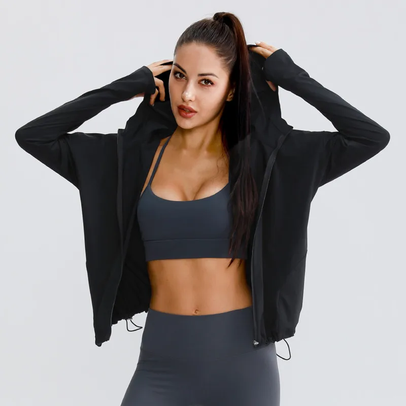 Hooded Sports Jacket for Women Womens Clothing Jackets & Hoodies