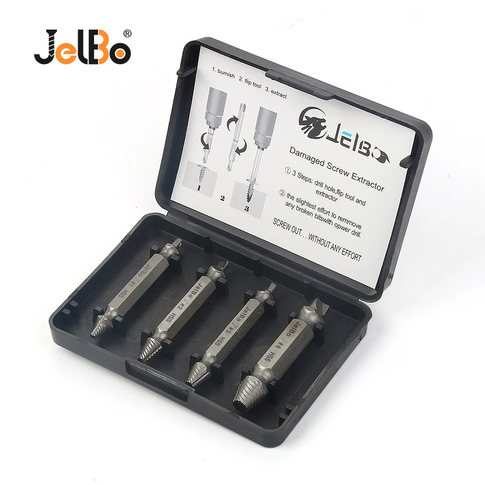  JelBo Extractor Drill Bit Screw Extractor Drill Bit Set Kit Easy Out Extractor Set Power Tools Set 