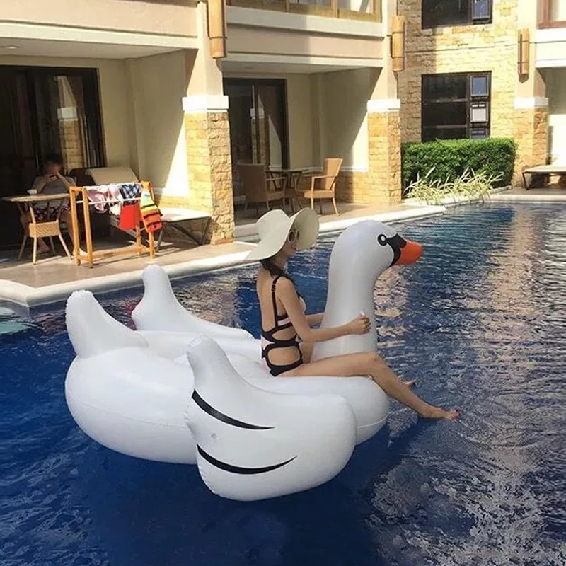 190cm White Swan Swimming Ring for Adult Inflatable Pool Floating Drain on Mount Floating Bed Deck Chair Beach Party Pool Toy boat marine 316 stainless steel round deck pull ring flush mount spring hatch lift recessed door drawer handle