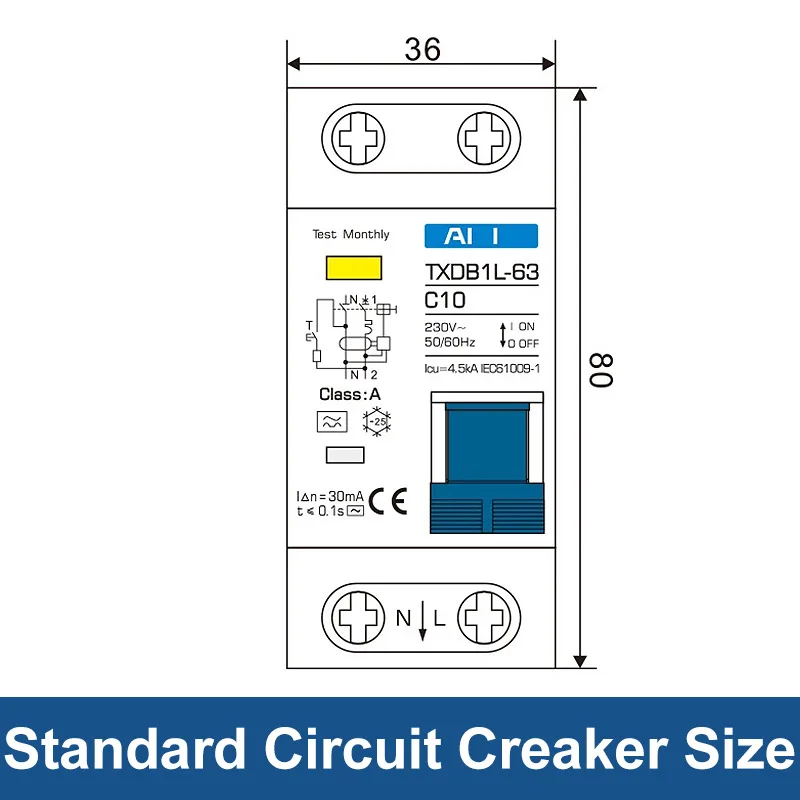 Advanced Residual Current Circuit Breaker with Short Circuit and Earth Leakage Protection (16A-63A Range)