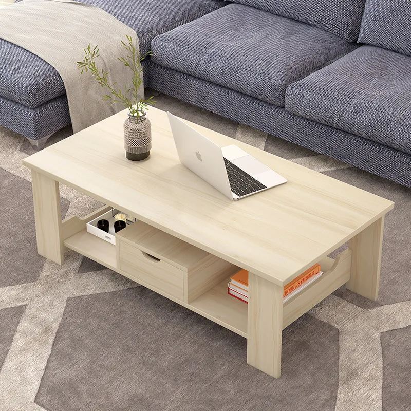 

Modern Coffee Tables wooden Strong and durable Double-deck IKEA Style Assembly Furniture 120*60*42cm