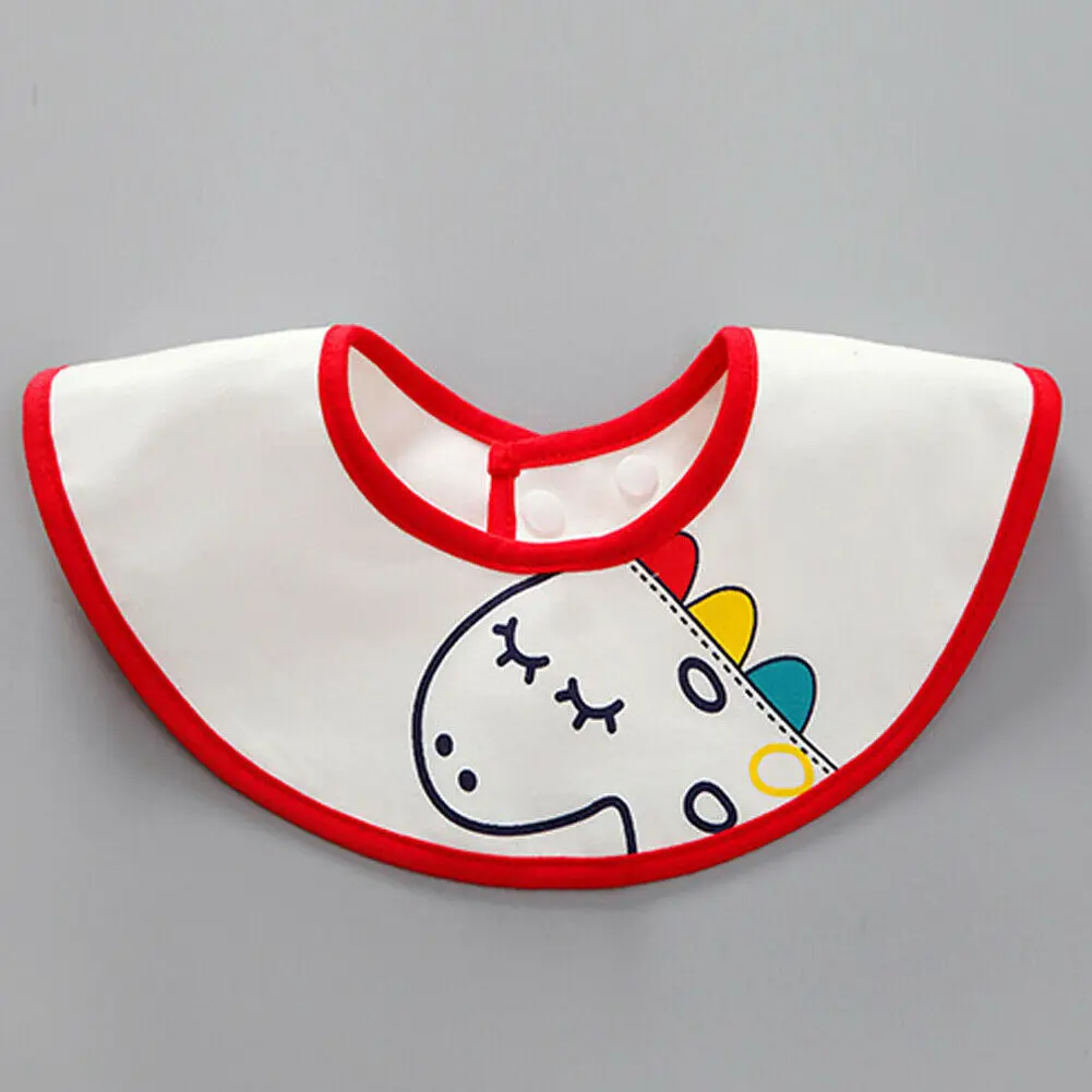 Red Bib Cotton Baby Hat Bibs Newborn Girl Boy Cartoon Dinosaur Beanie Autumn Winter scarf Cap Accessories New - Цвет: Red Bib