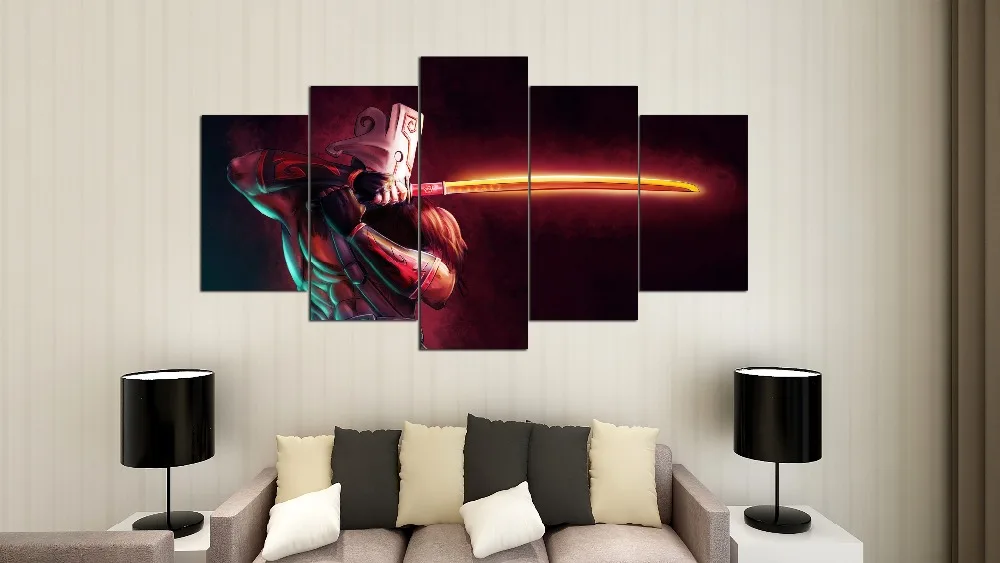  Modern Canvas Painting Modular Game Poster 5 Pieces 2 DotA Juggernaut Wall Art Home Decor Boys Room