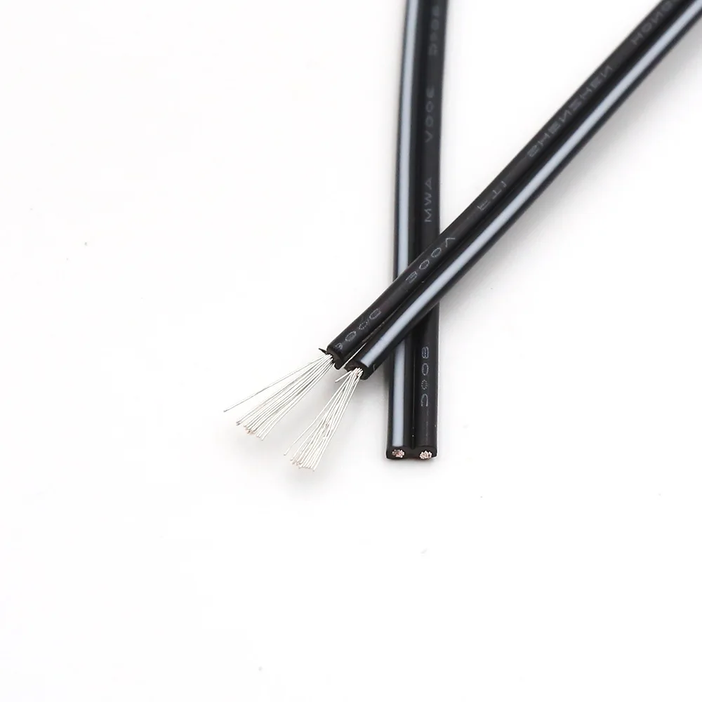 22AWG красный черный кабель 2pin Луженая Медь поливинилхлоридовый Электрический провод изолированный удлиннитель автомобильный аудио динамик светодиодные ленты электронные провода - Цвет: Черный
