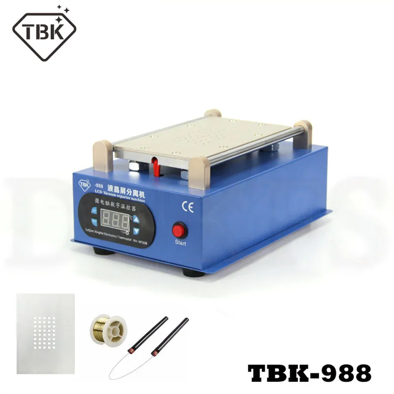 988B TBK-988 110 В/220 В 7 дюймов отделяющий сенсорный ЖК-экран сепаратор машина для ремонта мобильных телефонов со встроенным вакуумным насосом - Цвет: 988B
