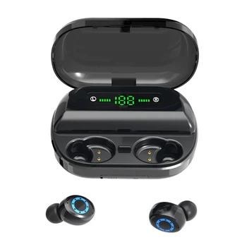 

TWS Wireless Bluetooth Earphone Press Control Digital Display Wireless Stereo IPX7 Waterproof Sports Headset with Charging Box