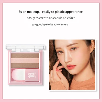 

3 Colors Face Matte Powder Contour Bronzer Highlighter Palette Set Trimming Powder Brozer Face Contour Grooming Pressed Powder