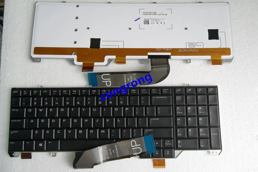 Американская черная клавиатура ноутбука с подсветкой для DELL Alienware M17X R5