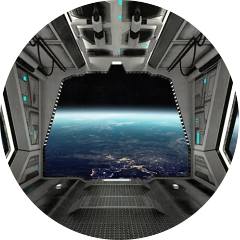 3d stereo spacecraft space capsule wallpaper mural 03
