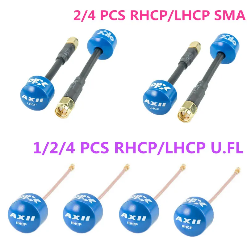 

1/2/4 PCS XILO AXII 5.8GHz 1.6dBi Gain FPV RHCP/LHCP SMA/U.FL Antenna For RC Quadcopter Drone Multicopter MultiRotor Accs Parts
