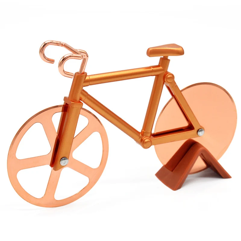 Cortador de Pizza para bicicleta ruedas de corte antiadherentes de acero inoxidable soporte de exhibici n