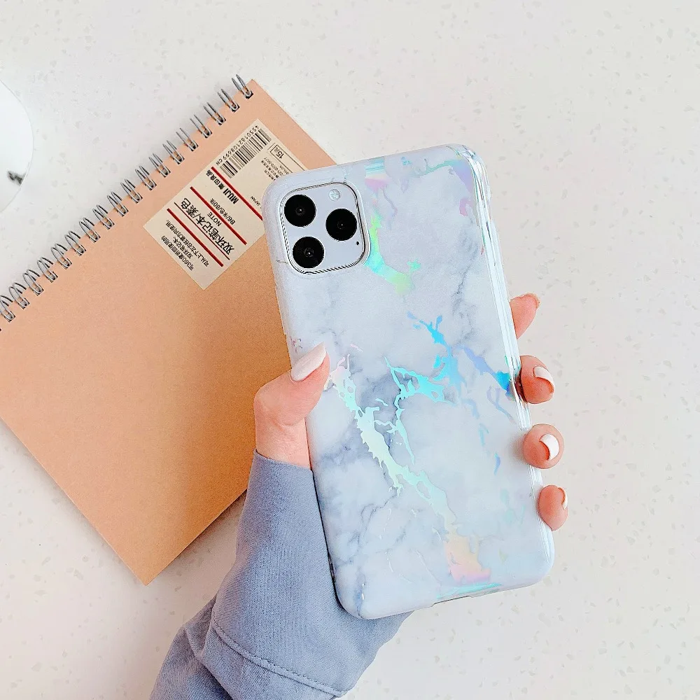 Case For iPhone 11 Pro Max 11 Pro Cover Luxury Shiny Laser Crack Marble Gradient Funda For iPhone X Xr Xs Max 6S 7 8 Plus Cases (3)