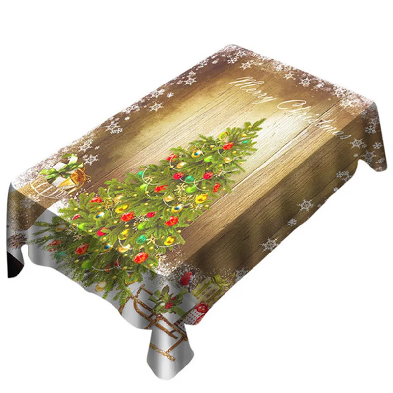 Christmas Tablecloth Print Rectangle Table Cover Holiday Party Home Decor merry christmas decoration new year@D