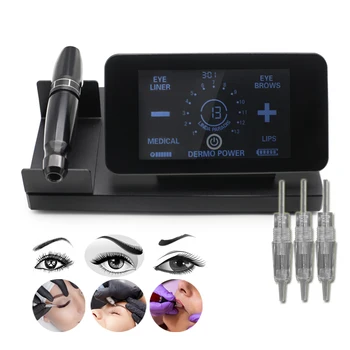 

Professional Rotary Tattoo Machine Pen For Permanent Makeup Eyebrows Lips Microblading Kit With Tattoo Needles