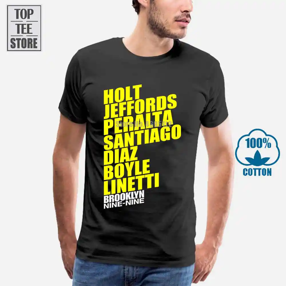 

T Shirt O Neck Fashion Casual High Quality Print T Shirt Brooklyn Nine Nine Names Black Men'S Adult Short Sleeve T Shirt